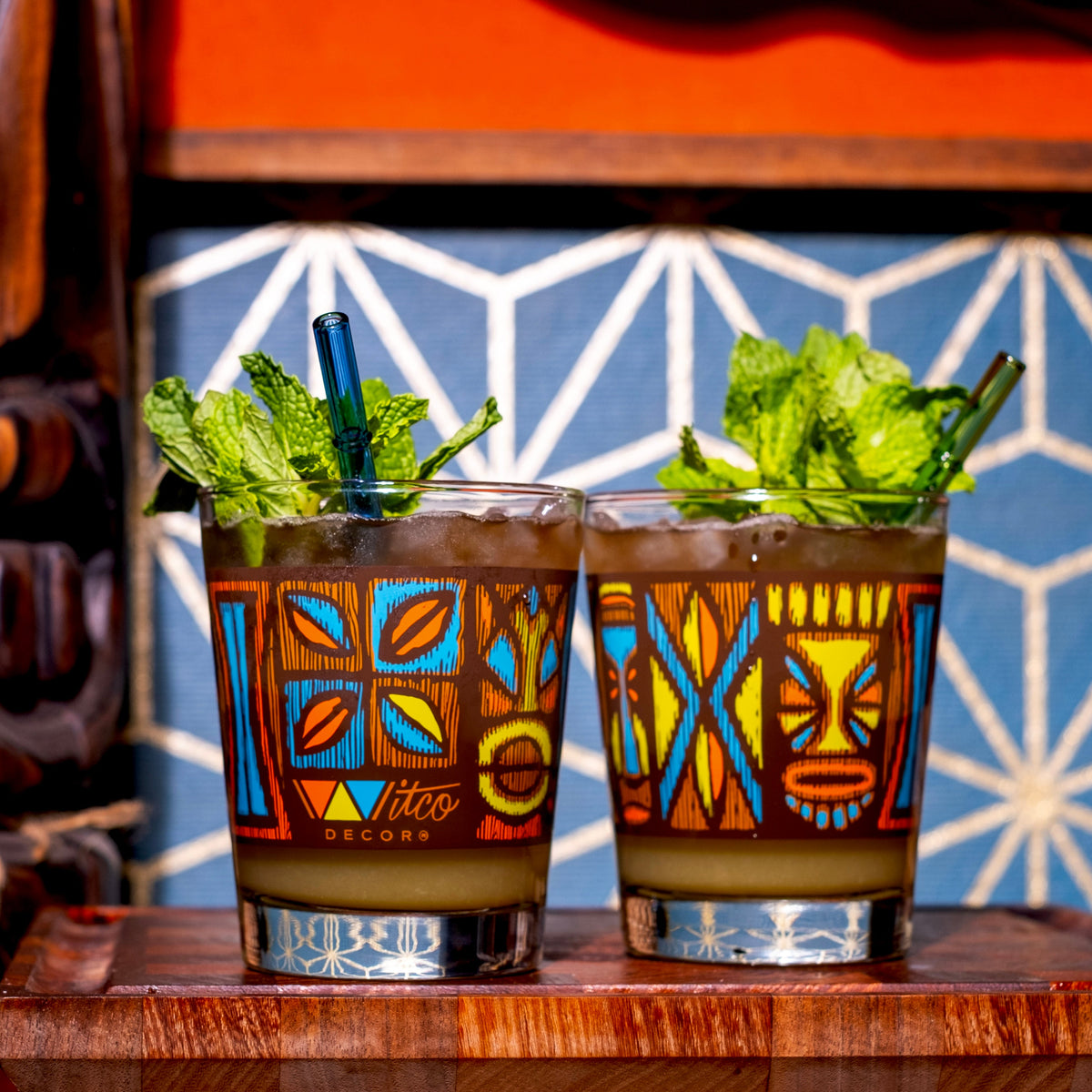 Witco Decor's 'Classic Carvings' Mai Tai Cocktail Glass (1) - Ready to Ship!