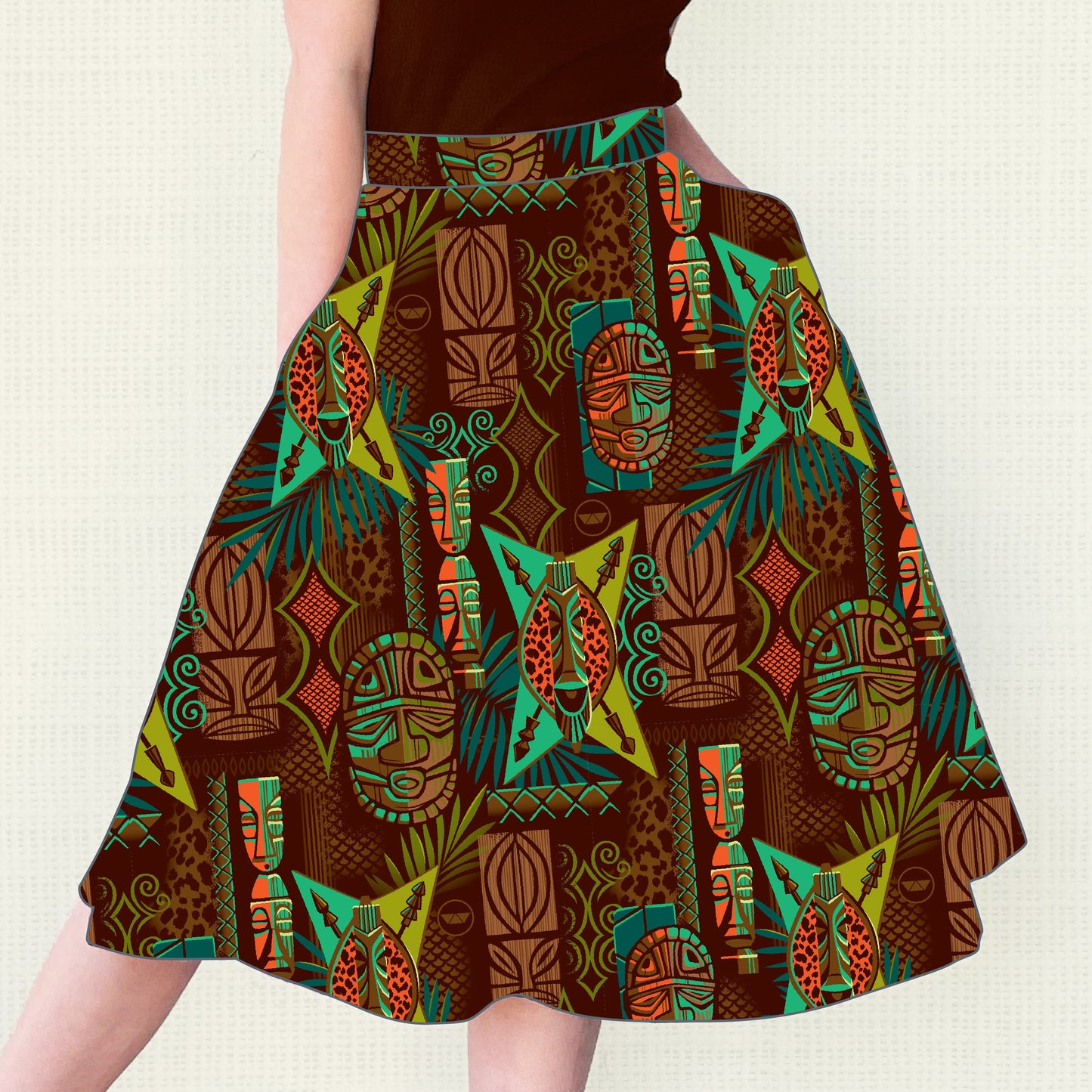 Witco Decor's 'Jungle Modern' Aloha Skirt with Pockets - Ready to Ship!